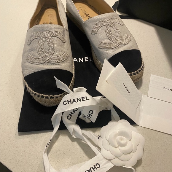 CHANEL Shoes - Chanel CC espadrilles lamb skin size 41